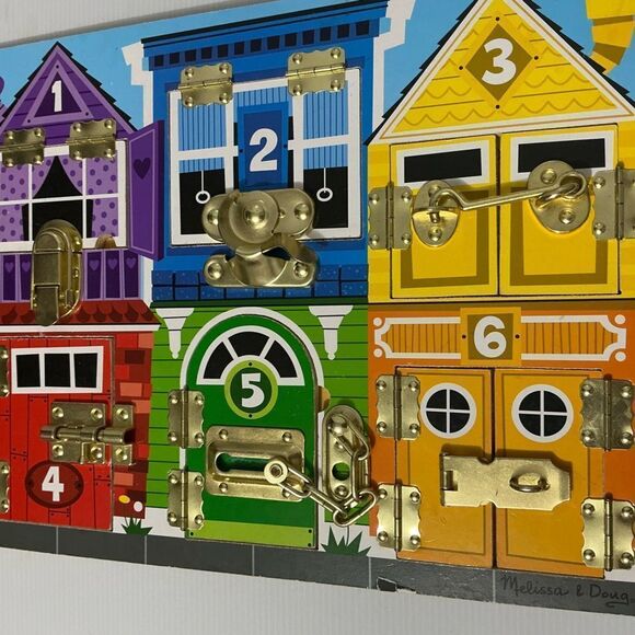 Melissa and Doug Hand Crafted Latches Board Ages 3+ - Picture 2 of 4
